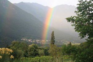 L'arcobaleno dopo il tramonto